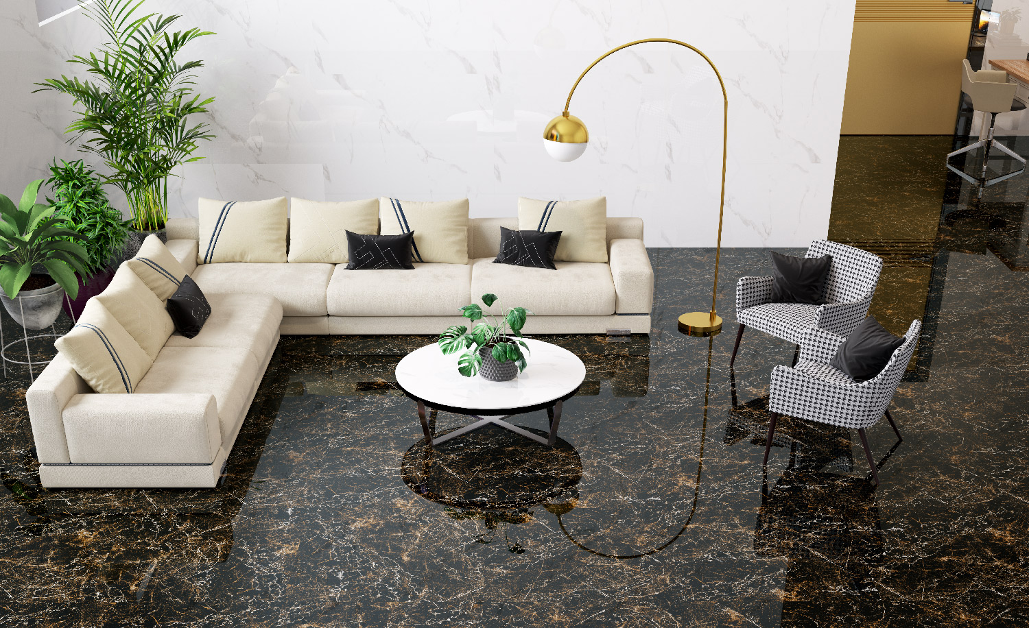 کاشی پرسلان طرح گلدن بلک